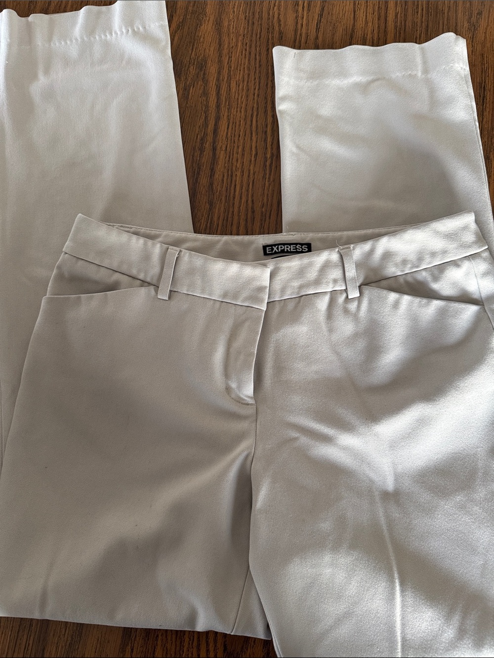 Express Cream Straight-Leg Dress Trousers